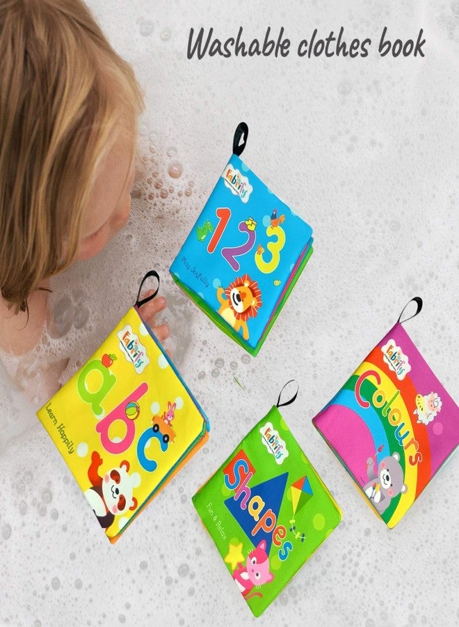 Fabrify 4-Book Set Comes with a Plastic Ring - Soft Sensory Cloth Books for Babies, Crinkle Sound & Washable, Early Learning Themes Alphabet,Shape,Color, Fruits,Numbers,Non-Toxic & Educator - Image 4
